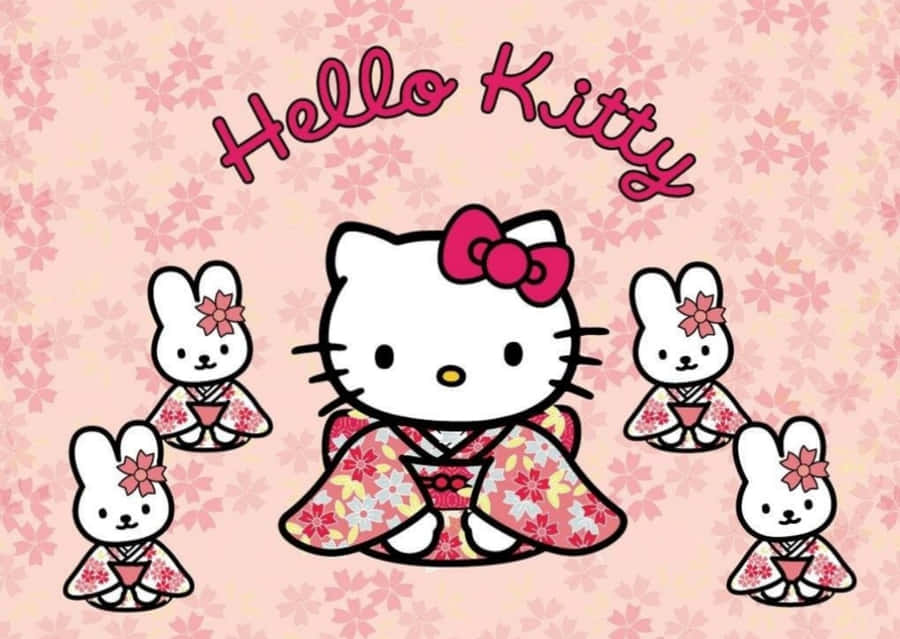 Hello Kitty Laptop Background Wallpaper