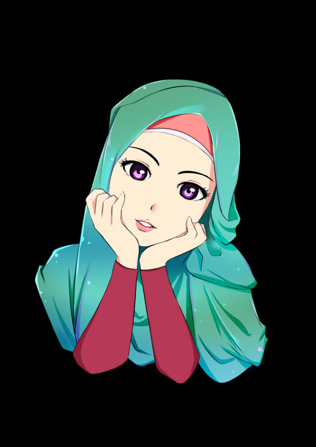 Hijab Cartoon Achtergrond