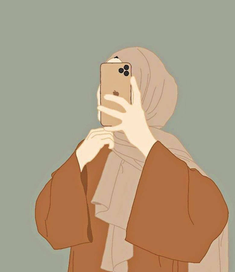 Hijab Karikatur Wallpaper