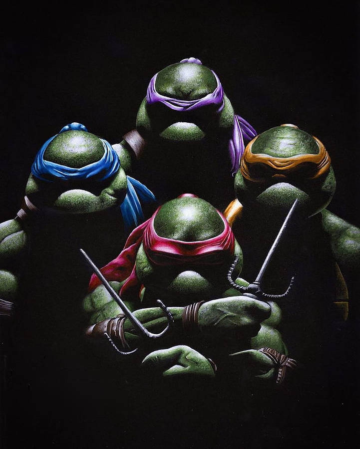Hintergrund Mit Mutierten Ninja Schildkröten Im Teenageralter