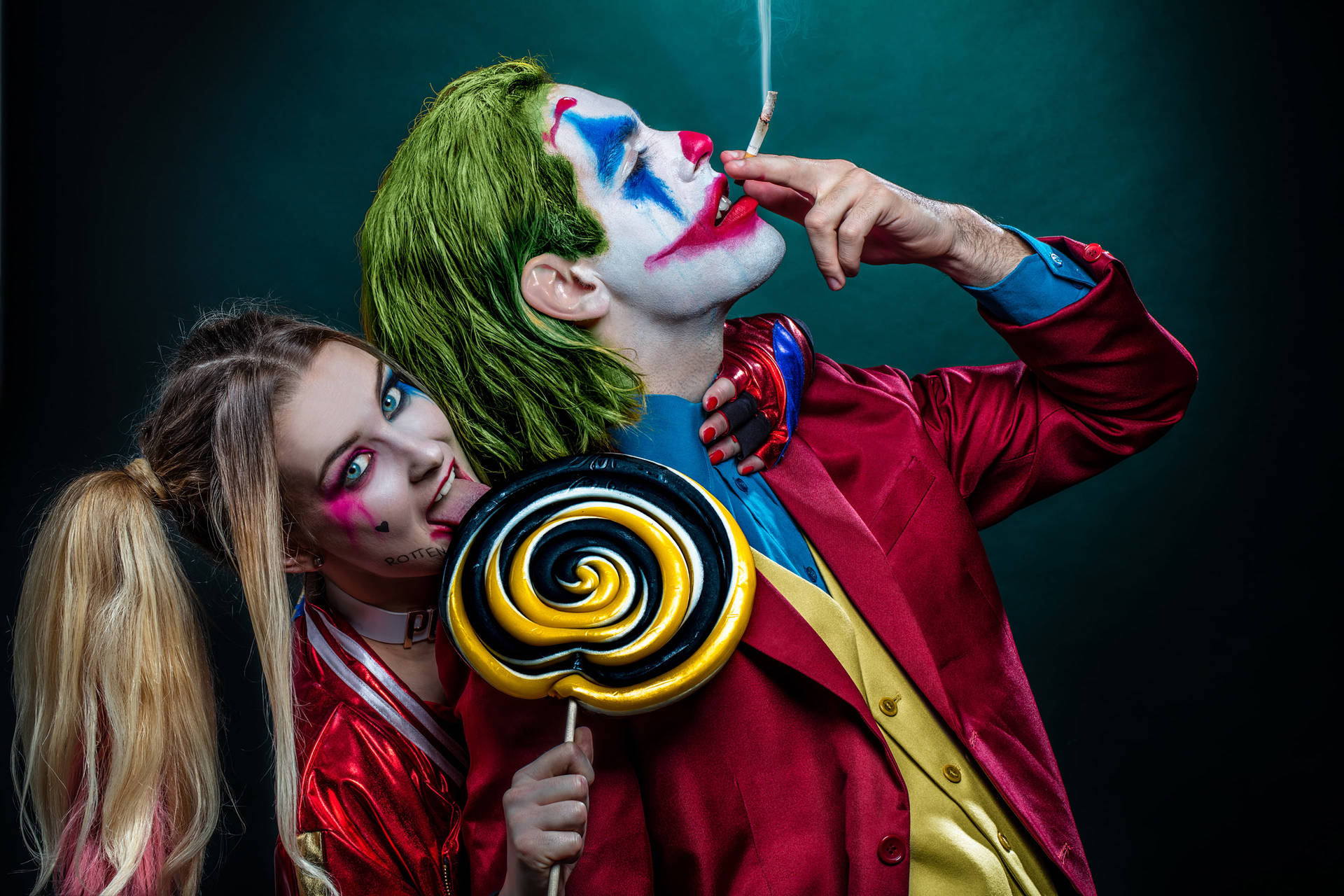 Hintergrund Von Joker Und Harley Quinn