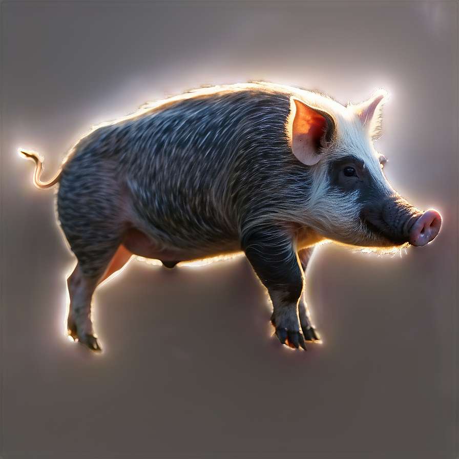 A glowing wild boar with striped fur standing in soft light. — Hog Background