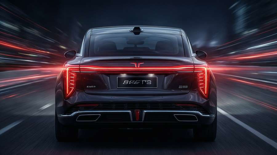 Hongqi S9 rear taillights in the dark — Hongqi S9 Wallpaper
