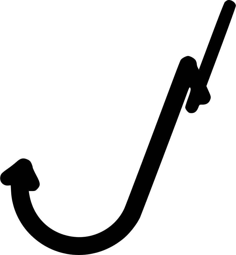 Black hook icon on white background — Hook PNG