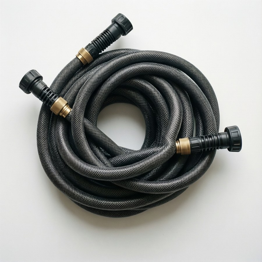 A hose tangled in intricate knots on a white background, minimalist and frustrating. — Hose Wallpaper