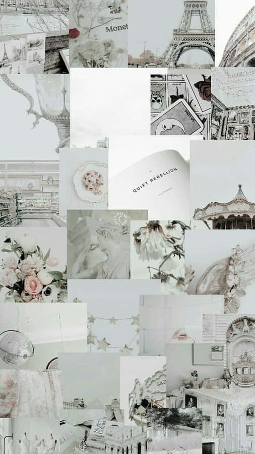 Hvid Æstetisk Collage Baggrunde