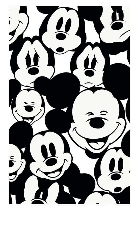 Hvid Mickey Mouse Wallpaper