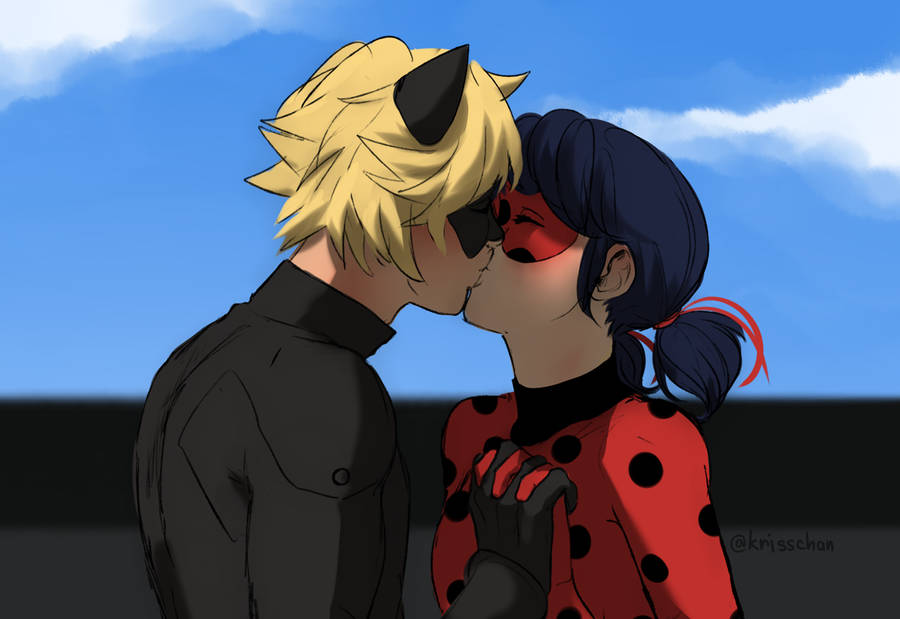 Il Bacio Di Ladybug E Chat Noir Sfondo