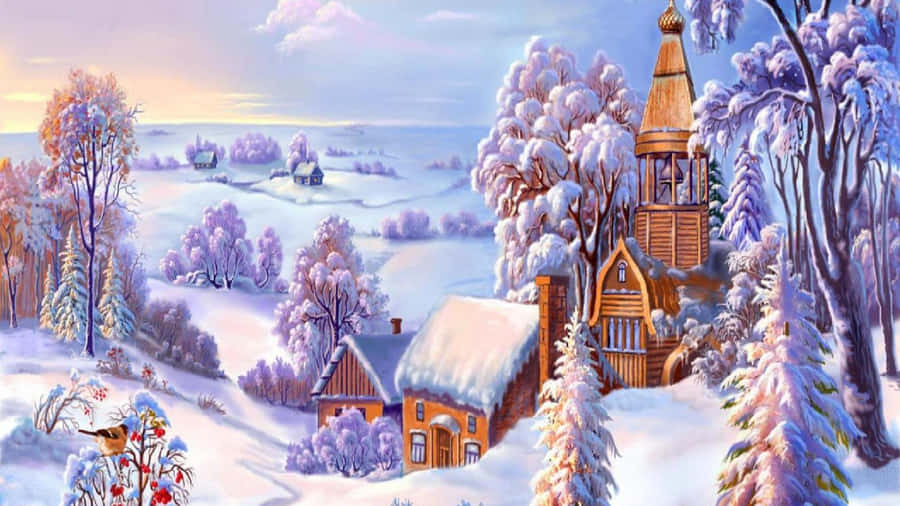 Il Paese Delle Meraviglie Invernale Di Natale Sfondo