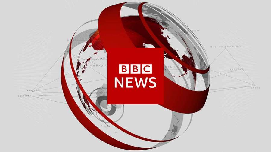 Logotipo de BBC News con globo terráqueo y líneas de conexión que muestran alcance global. — Imágenes bbc Imágenes