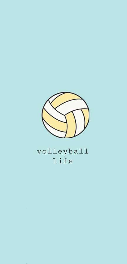 Um voleibol estilizado com o texto volleyball life em um fundo verde-azulado. — Imagens de voleibol Papéis de Parede