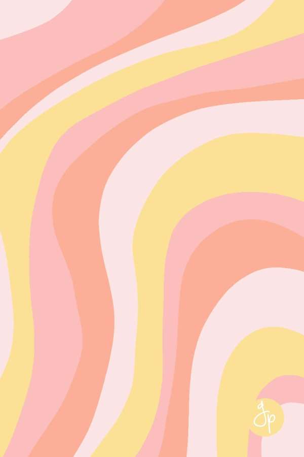 Fundo abstrato com ondas pastéis fluindo em rosa, pêssego e amarelo. — Imprimível Papéis de Parede