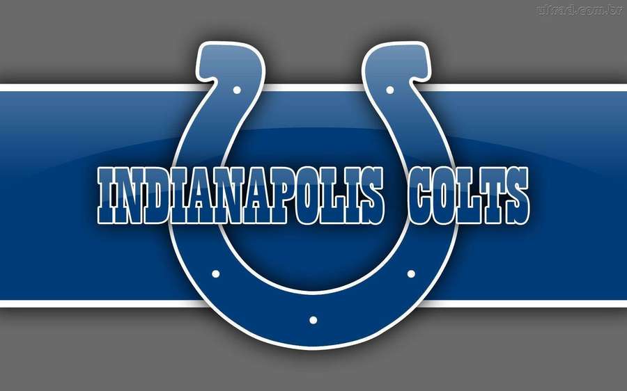 Indianapolis Colts NFL team logo with blue horseshoe and text. — Indianapolis Colts Wallpaper