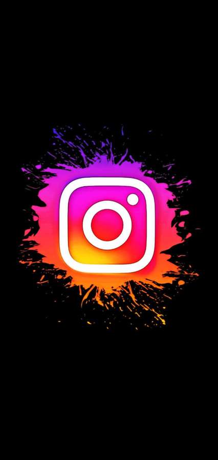 Instagram app logo with colorful paint splatter background. — Instagram Black Background