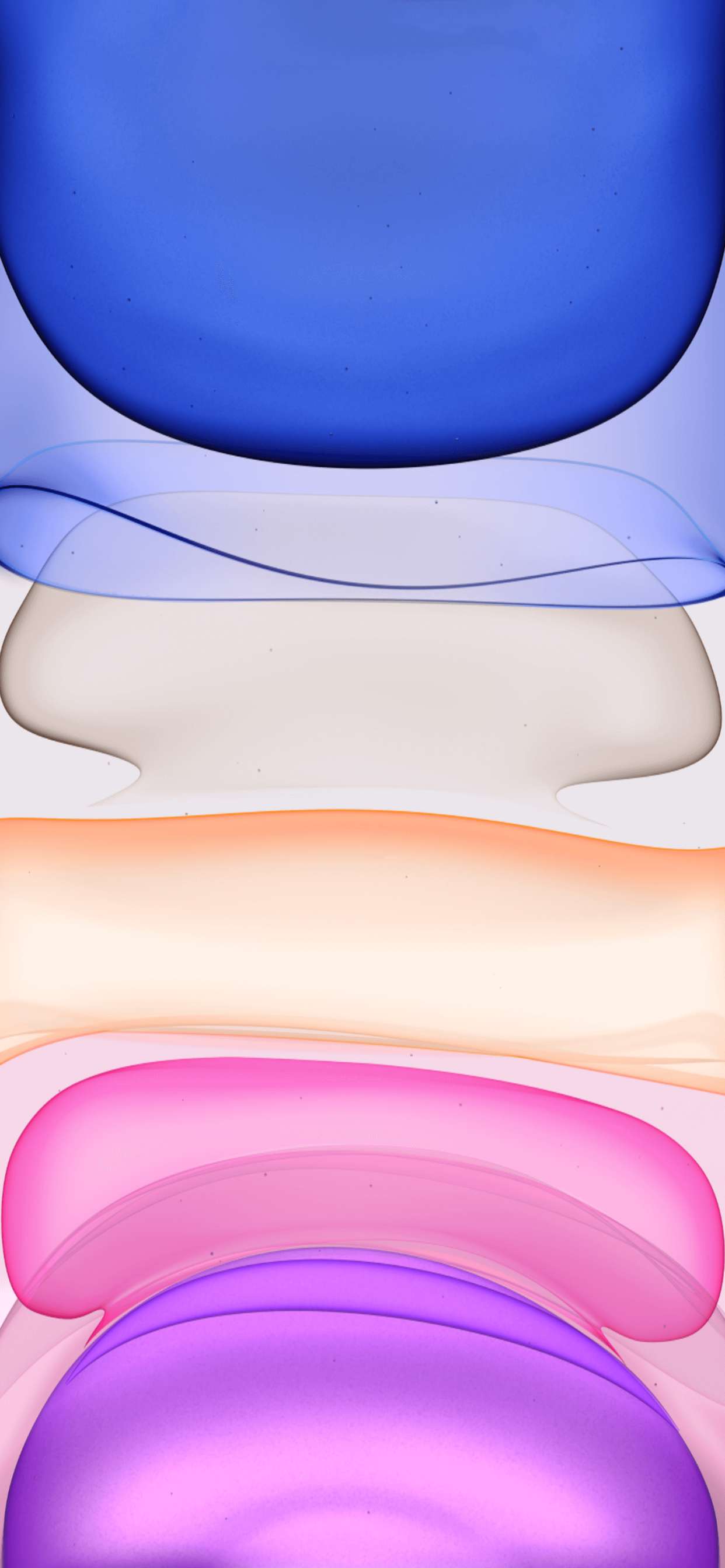 Abstract digital artwork with flowing translucent color waves in blue beige peach pink and purple. — iPhone 11 Pro Max Background