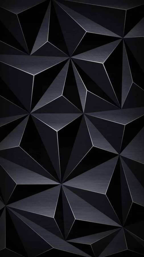 Schwarzes geometrisches Muster mit metallischer gebürsteter Textur und scharfen dreieckigen Facetten. — iPhone 13 Pro Bilder