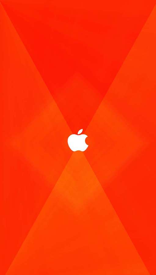 White Apple logo on orange geometric gradient background. — iPhone 5c Wallpaper