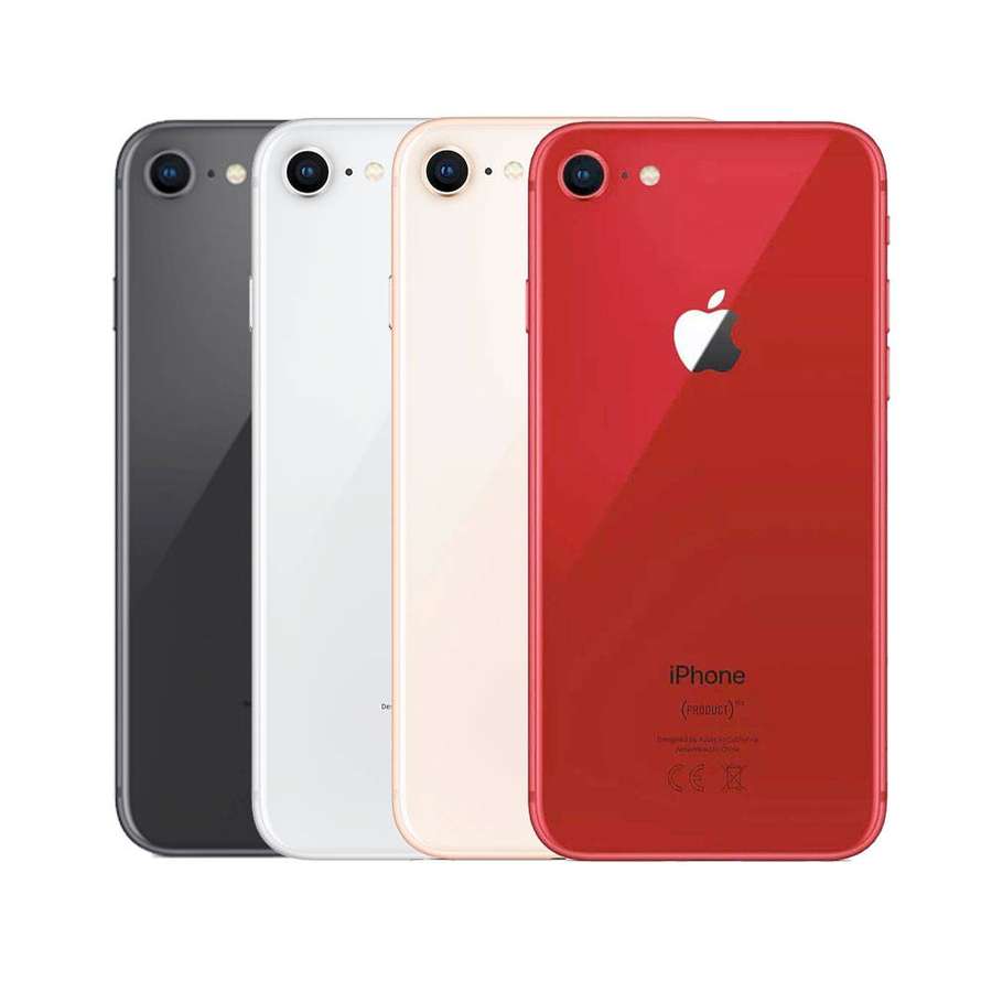 Four iPhone 7 phones in black white gold and red colors displayed side by side. — iPhone 8 Background