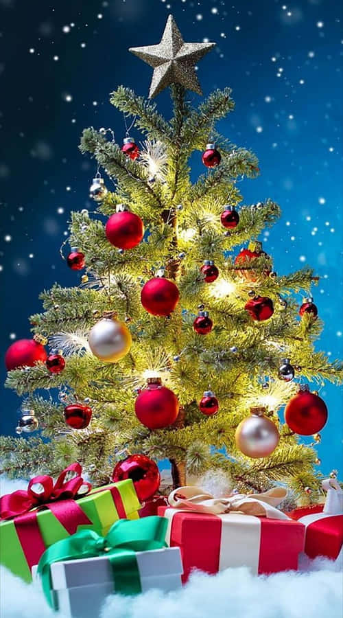 Iphone Árvore De Natal Papel de Parede