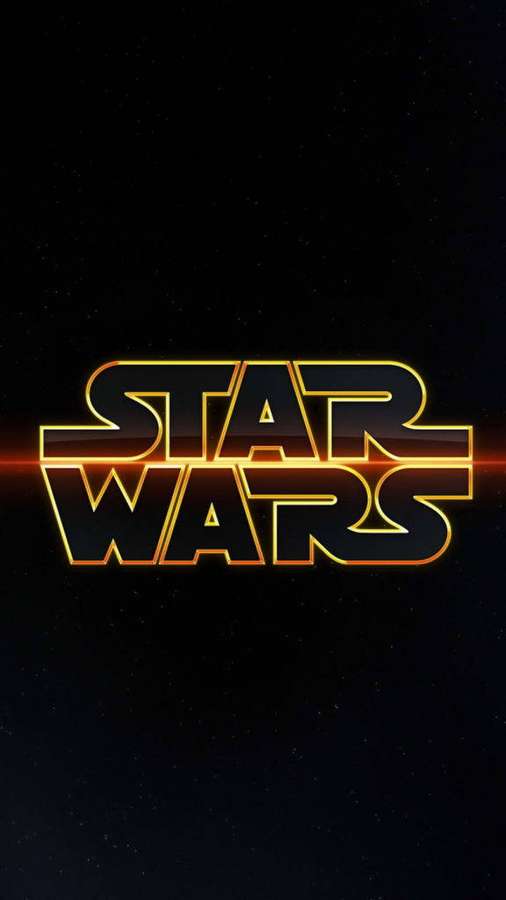 Logotipo de Star Wars brilhando no espaço com estrelas atrás — iPhone Star Wars Papéis de Parede