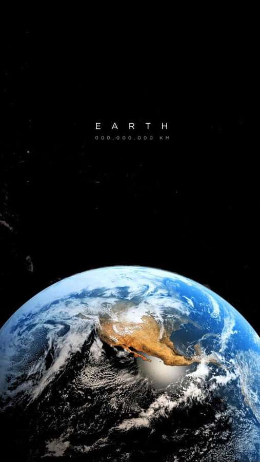 Planeten Jorden sett fra verdensrommet med Amerika synlig og stjerner i bakgrunnen. — iPhone X Earth Bakgrunner