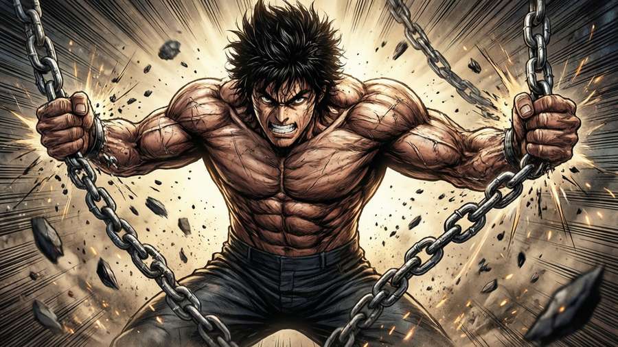 Jack Hanma tears apart heavy chains with raw strength. — Jack Hanma Wallpaper