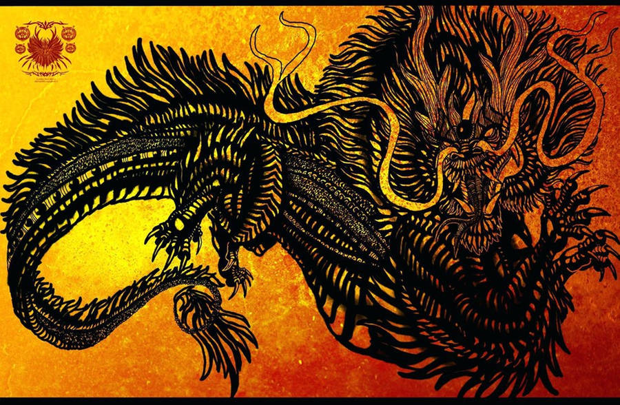 Japansk Dragon Art Billeder