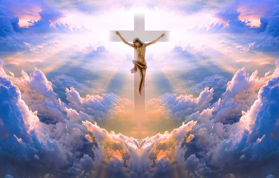 Jesus In Heaven Background Wallpaper