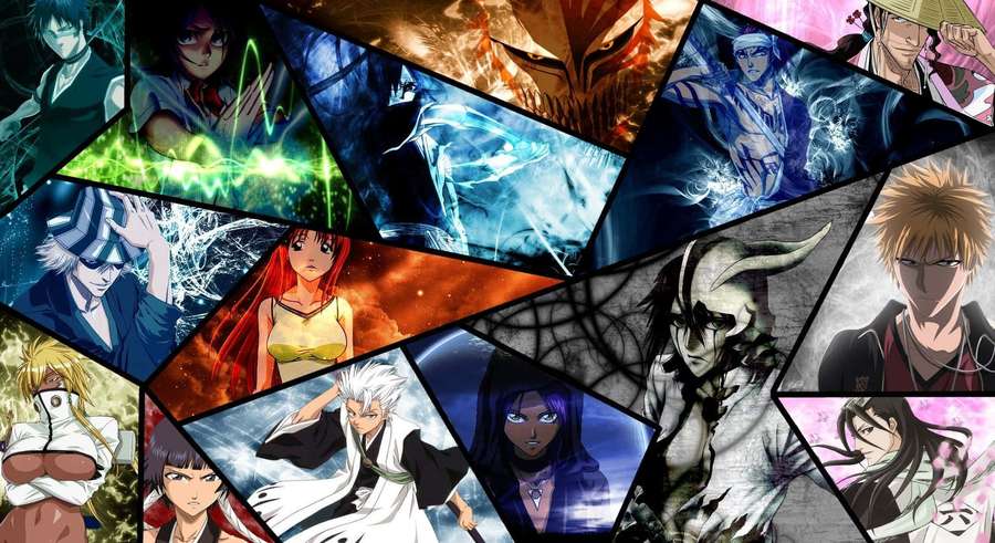 Anime characters in action scenes with glowing effects and intense expressions. — Jo Yuri Wallpaper