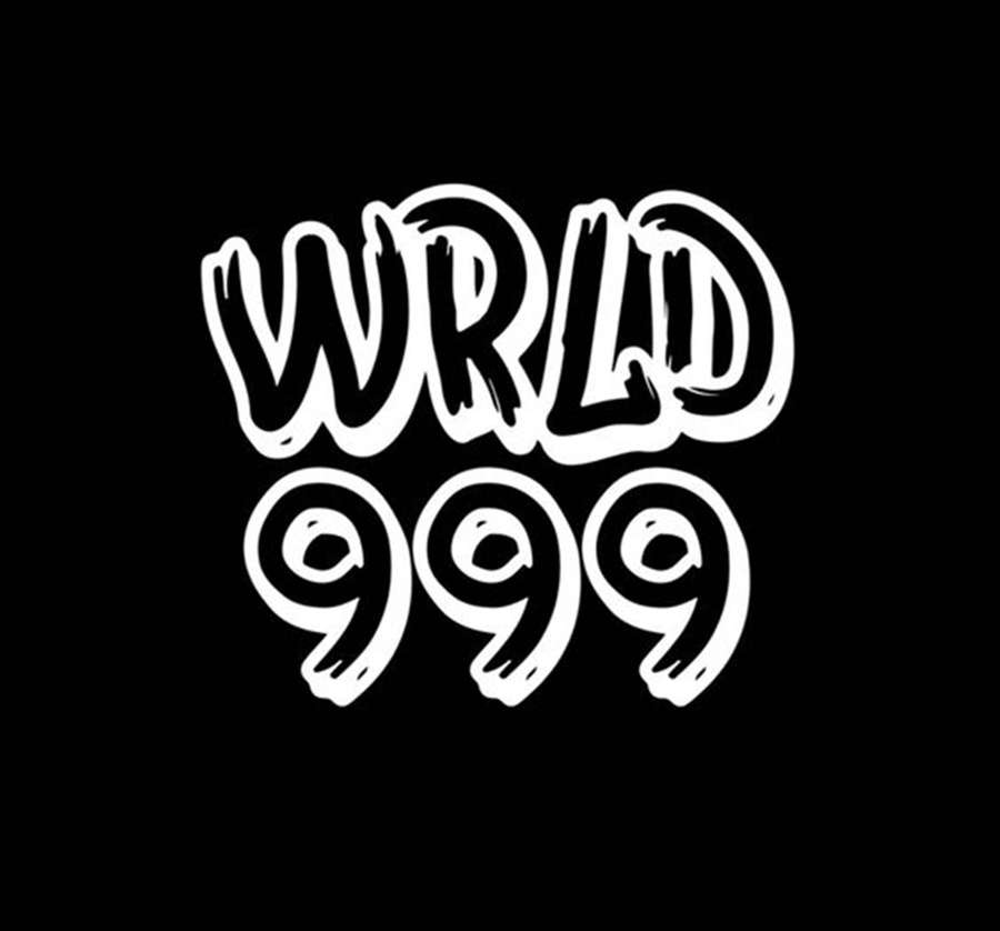 White stylized text reading WRLD 999 on black background — Juice Wrld Logo Wallpaper