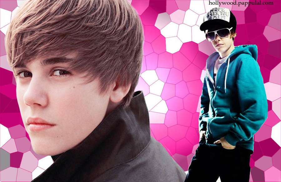 Teenager-Junge mit Sonnenbrille und Mütze vor pinkem sechseckigem Musterhintergrund. — Justin Bieber Bilder