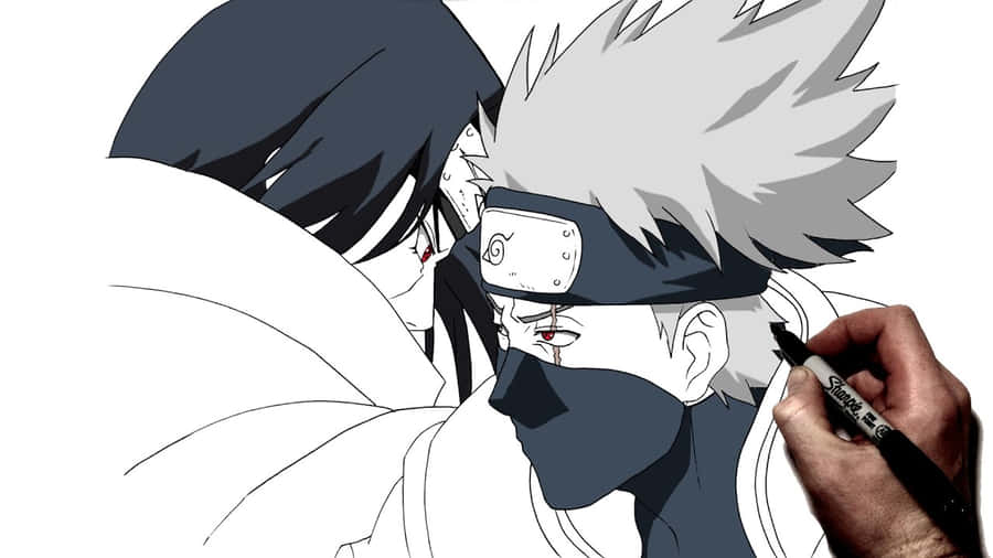 Kakashi En Itachi Achtergrond