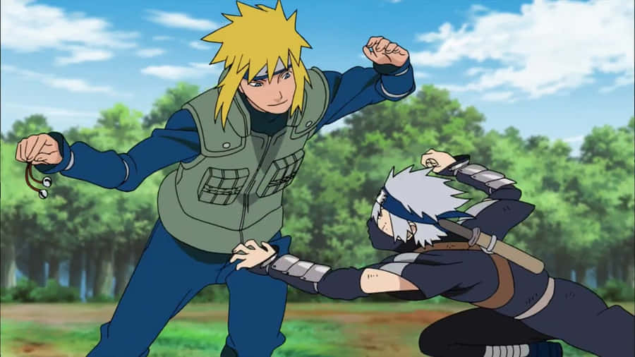 Kakashi En Minato Achtergrond