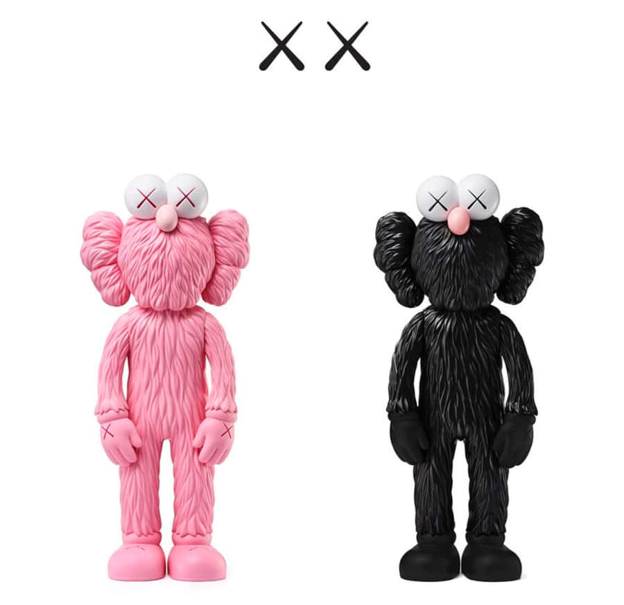 Kaws Bff Roze Achtergrond