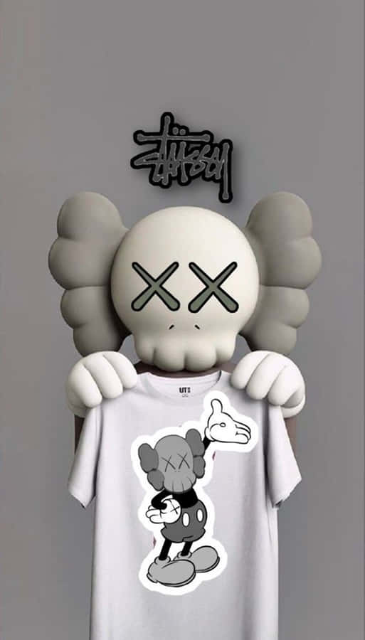 Kaws Hitam Dan Putih Wallpaper