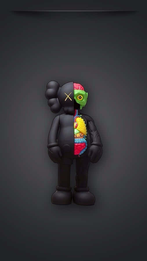 Kaws Zwart En Wit Achtergrond