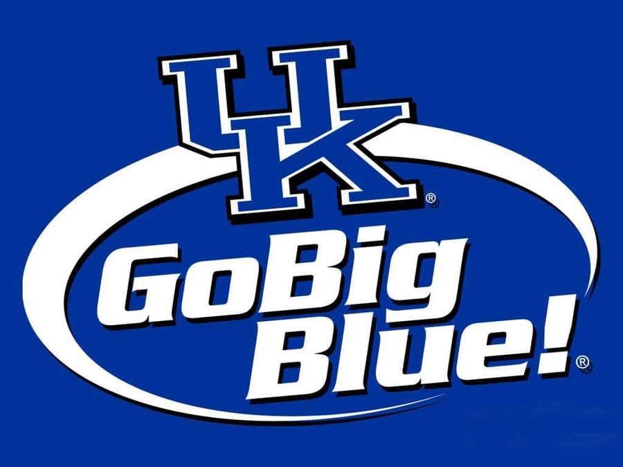 UK Go Big Blue Sportteam-Logo in Blau und Weiß. — Kentucky Bilder