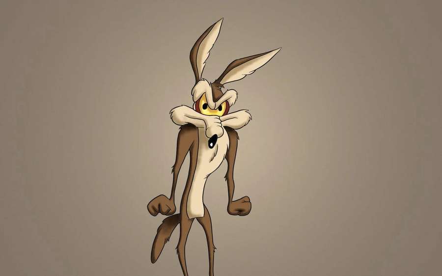 Wütender Cartoon-Hase mit langen Ohren vor beigem Hintergrund — Kojote Wallpaper