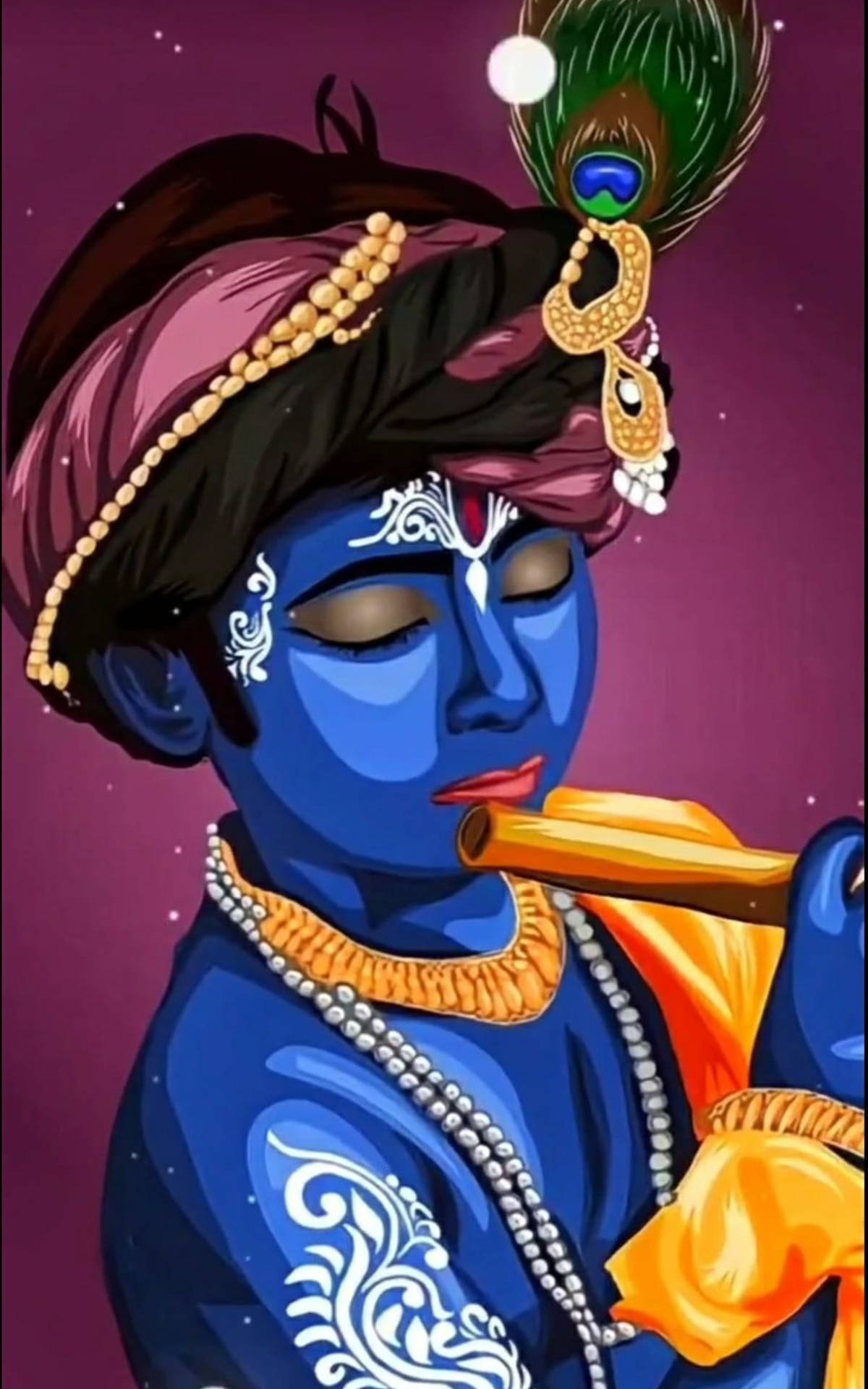Krishna Fløjte Wallpaper