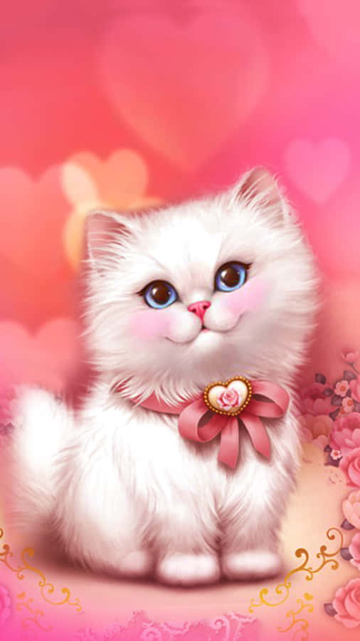 Kucing Pink Imut Wallpaper