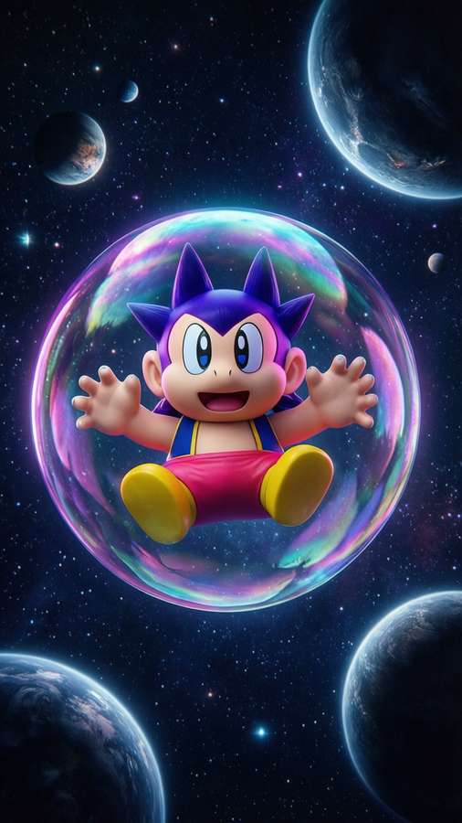 Lakitu in a bubble in outer space. — Lakitu Picture