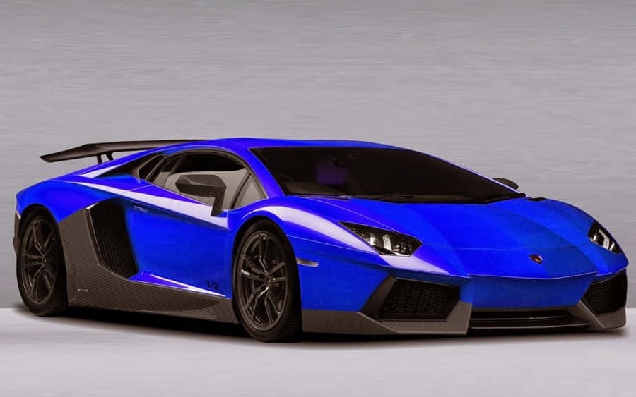 Lamborghini Aventador Azul Papel de Parede