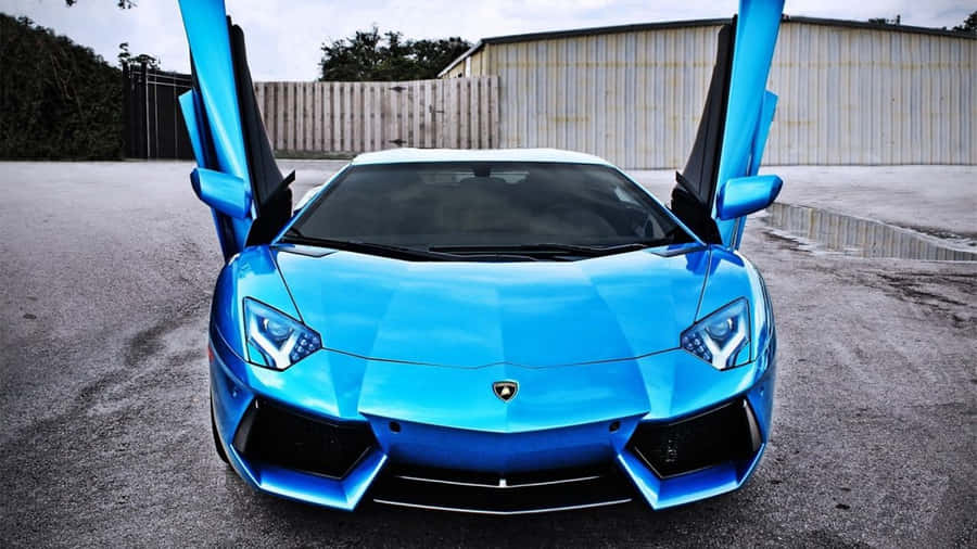 Lamborghini Aventador Bleue Fond d'écran