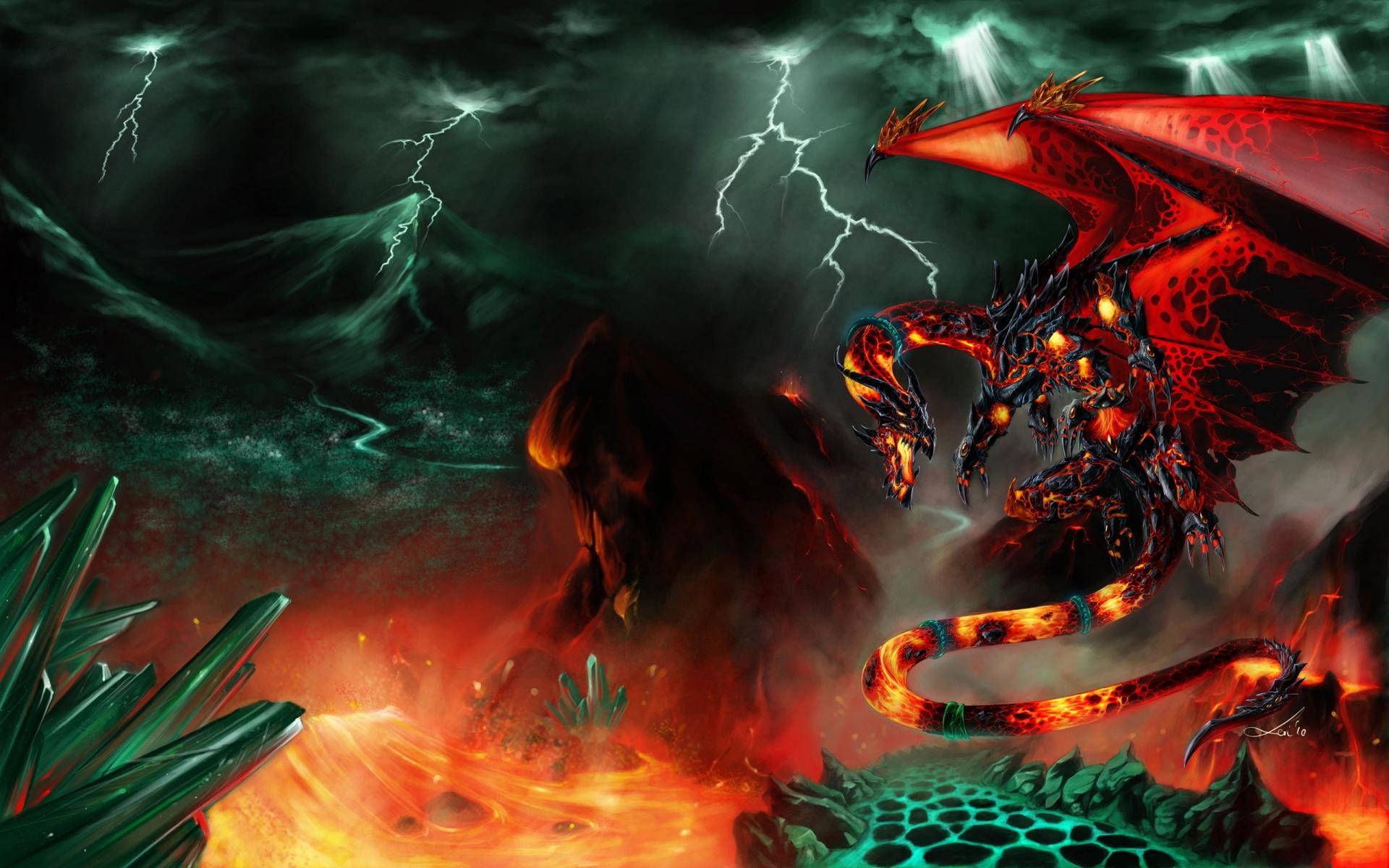 Lava Drake Wallpaper