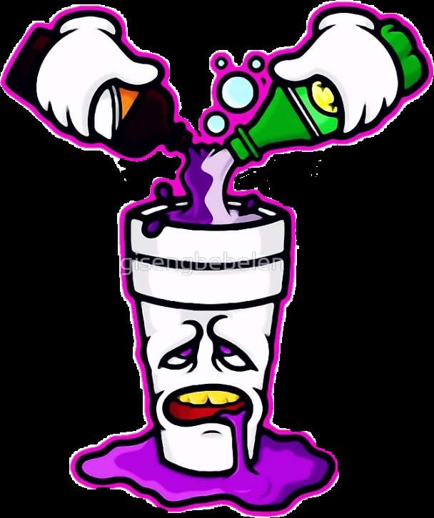 A sad cartoon cup being poured on by two gloved hands with dark and green drinks. — Lean PNG