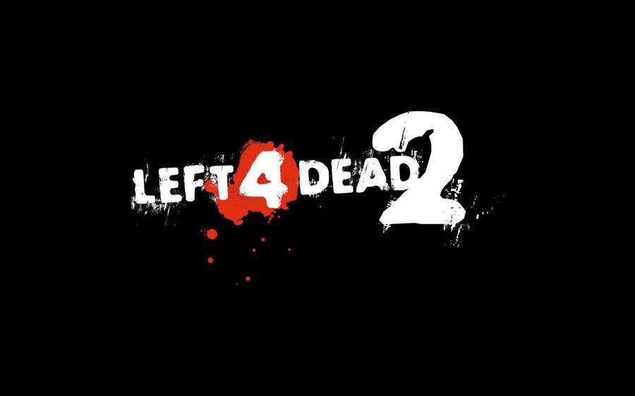 Left 4 Dead 2 game logo with red blood splatter on black background. — Left 4 Dead 2 Wallpaper