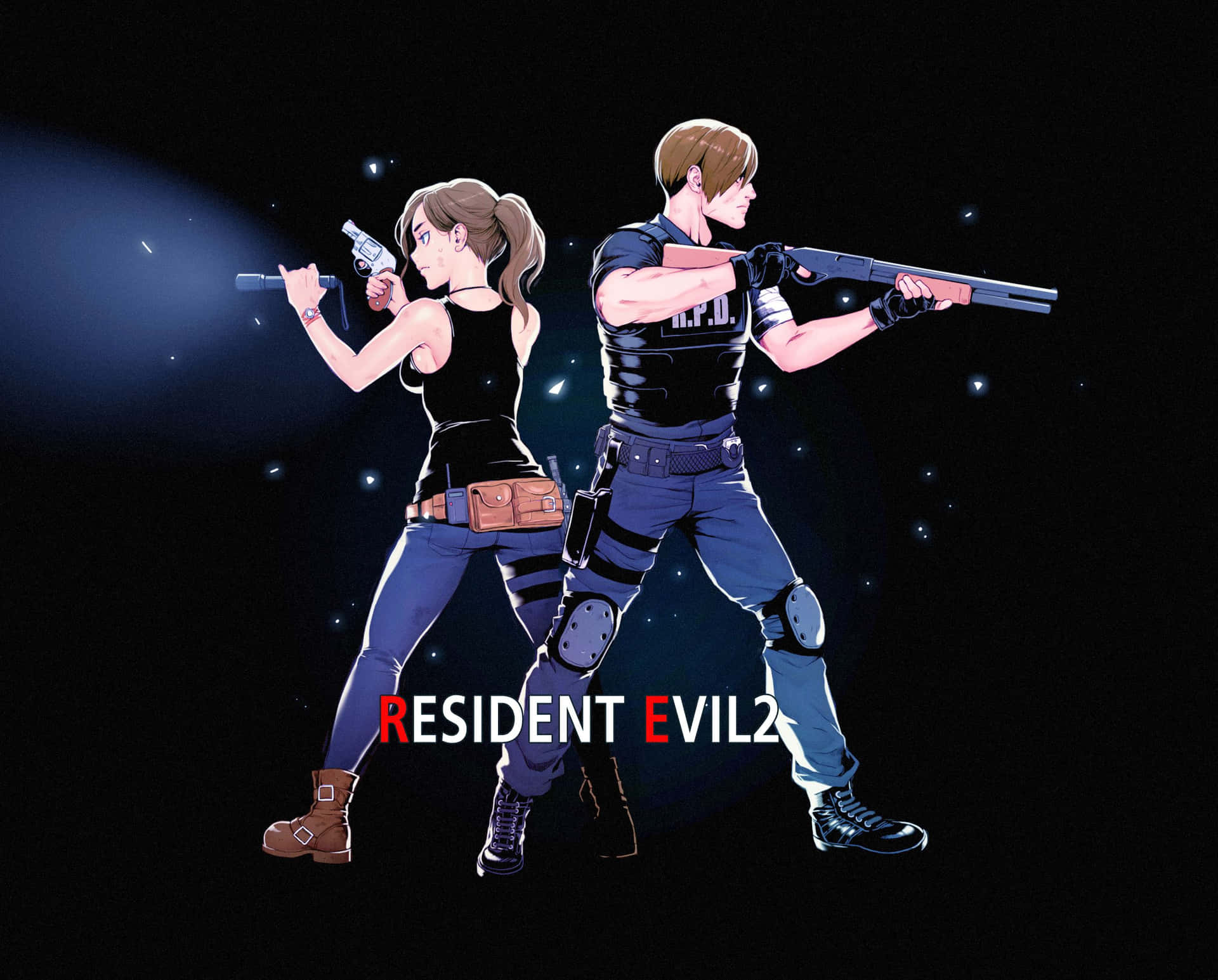 Leon Kennedy En Claire Redfield Achtergrond