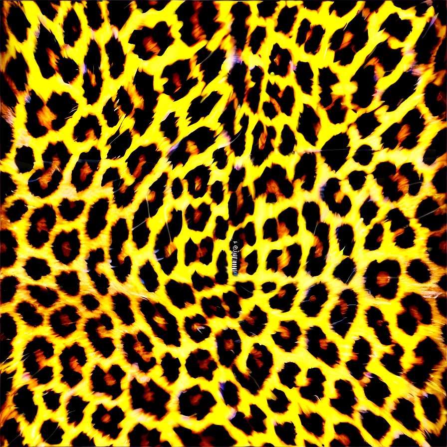 Bold yellow and black leopard print pattern with fiery orange accents. — Leopard Pattern PNG