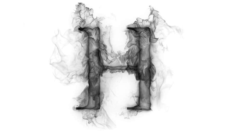 Smoke shaped like the letter H on a white background. — Letter H Picture