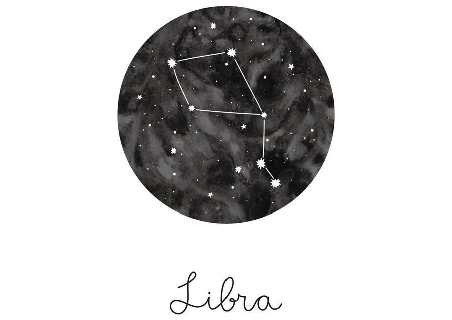 Constelação de Libra em um céu noturno circular estilo aquarela. — Libra Papéis de Parede